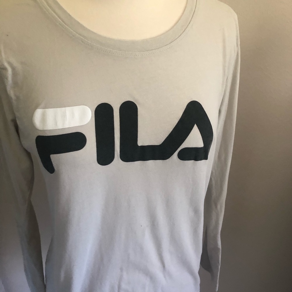 Fila long sleeve tee. White. Size Lg